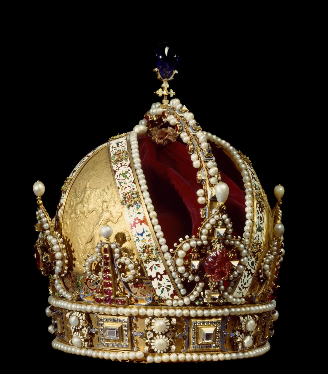 Krona av kejsaren av det heliga riket Rodolph II av Habsburg (1552-1612). Tillskriven guldhuvudet Jan Vermeyen (1559-1606) 1602 Wiens konsthistorisches museum av Jan Cornelisz Vermeyen