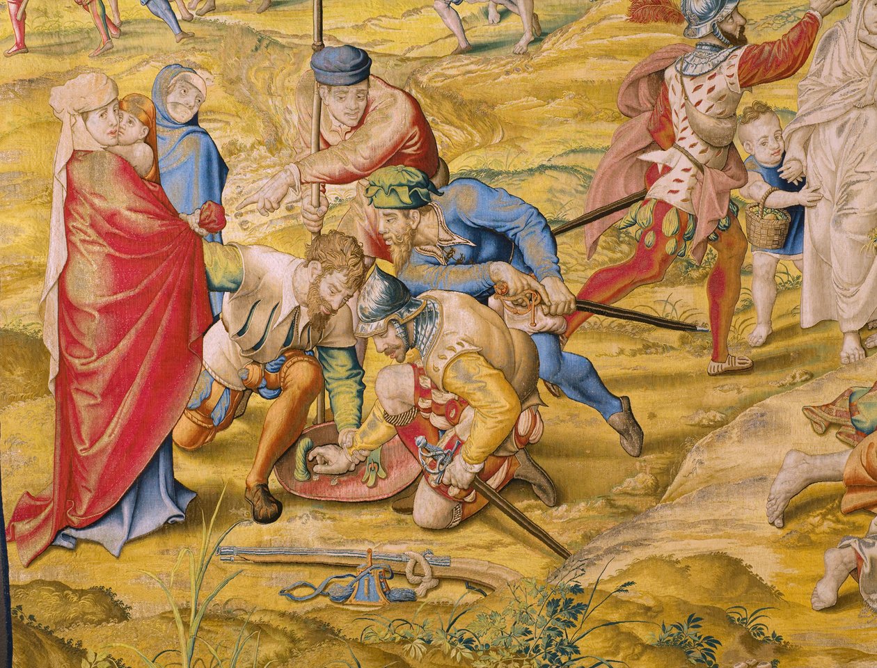 flamländsk gobeläng. Serien The conquest of Tunis: Take of Tunis. Serietecknaren Jan Cornelisz Vermeyen. Studio Willem de Pannemaker, Bryssel. Ca 1545. Detalj. av Jan Cornelisz Vermeyen