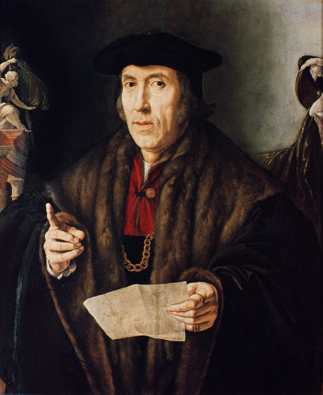 Porträtt av en man, möjligen domare John More, far till Sir Thomas More (1478-1535) av Jan Cornelisz Vermeyen