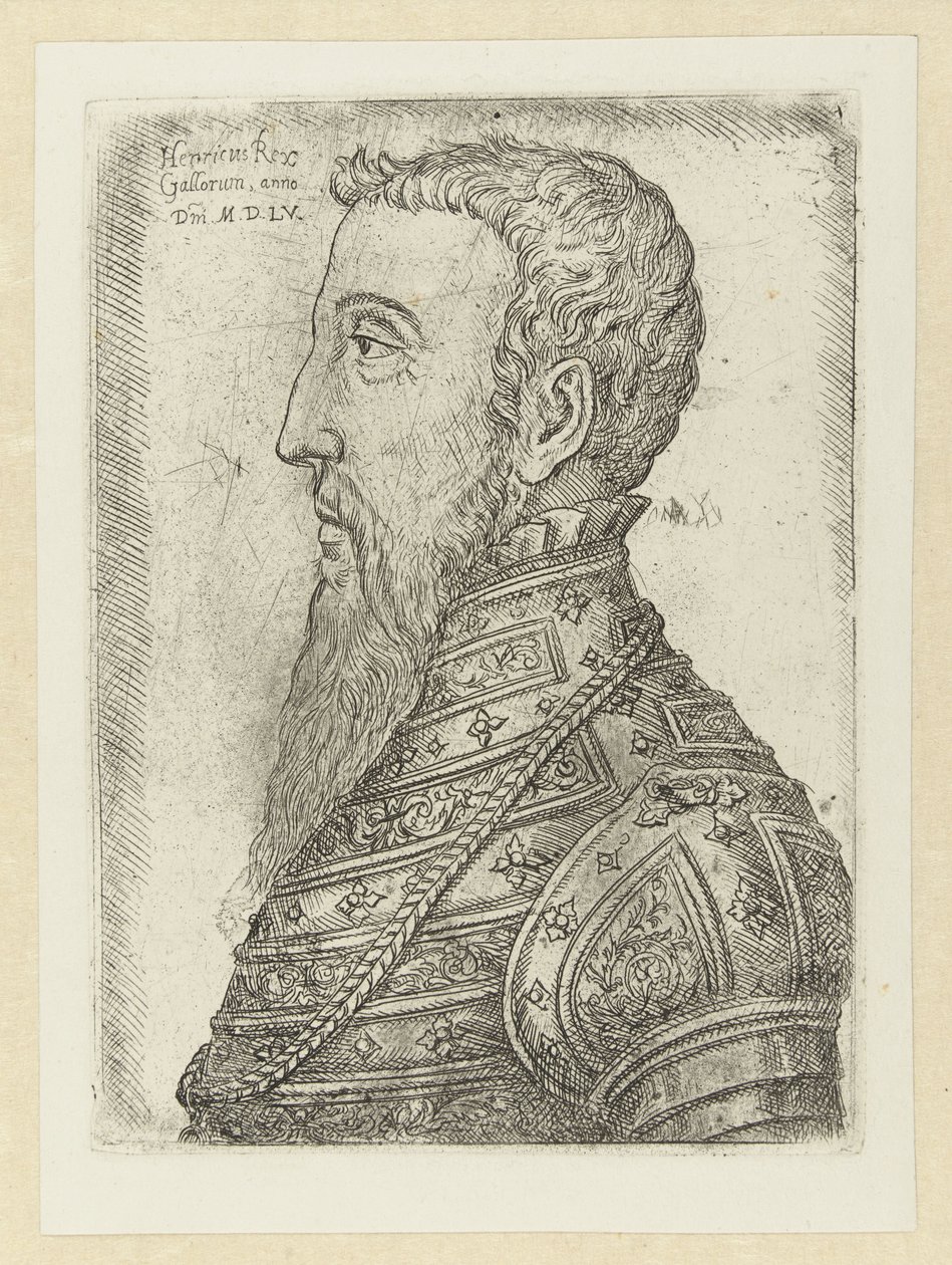 Porträtt van Hendrik II Henry King of the Gallers (titel på objektet) av Jan Cornelisz Vermeyen