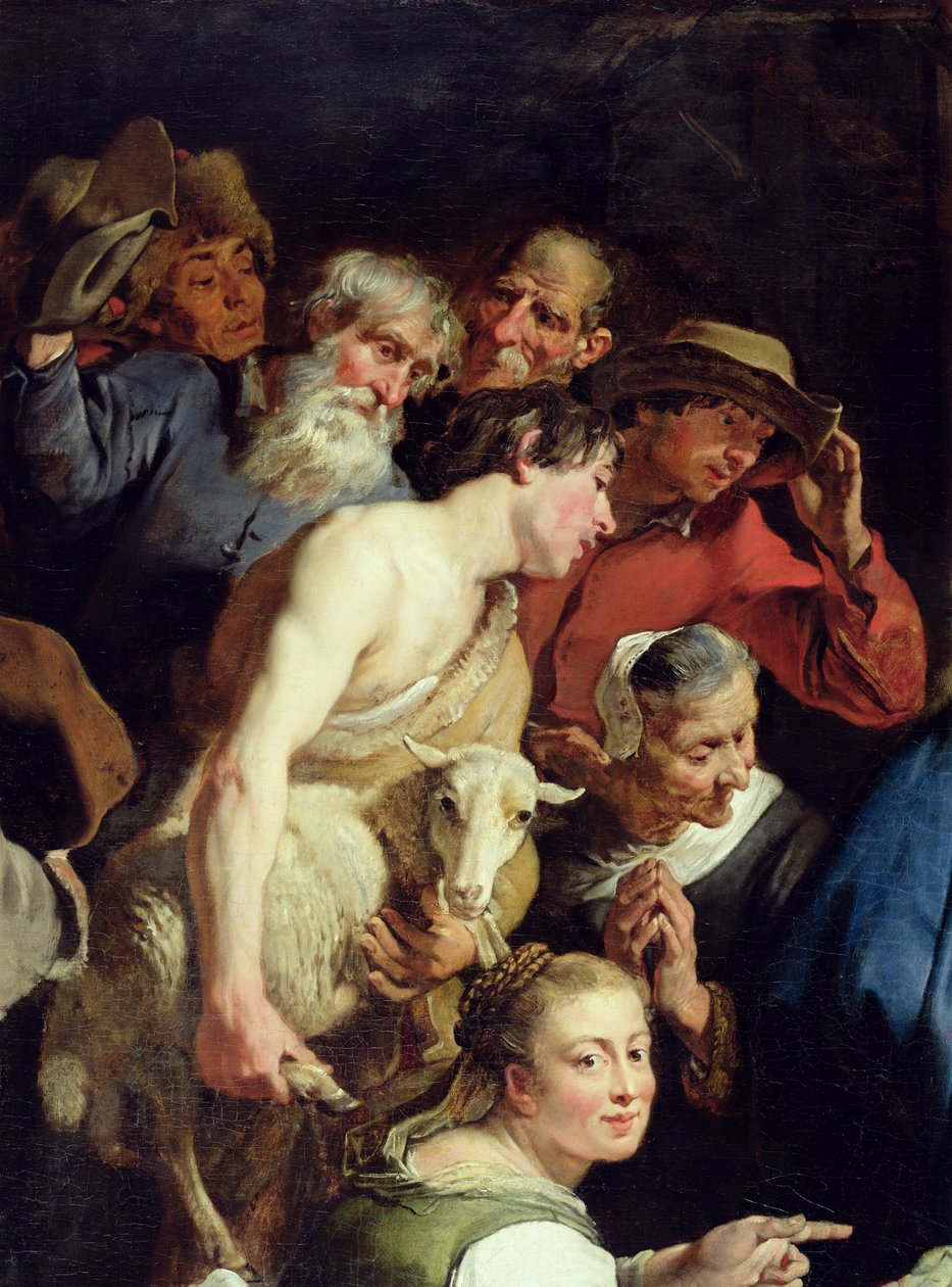 Herdarnas tillbedjan, efter 1628 (detalj av 247420) av Jan Cossiers