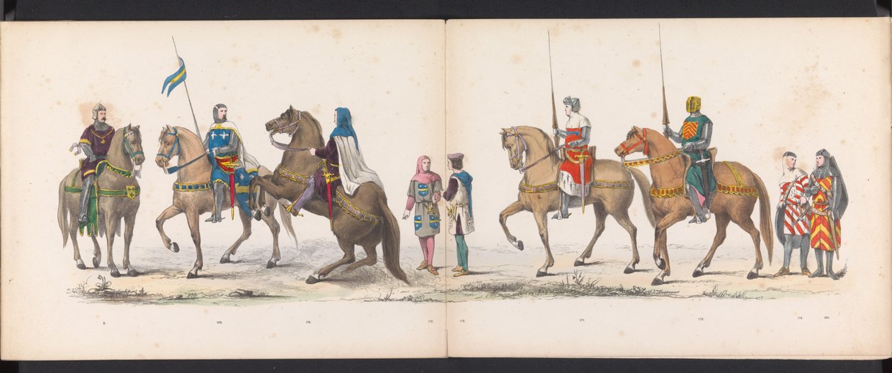 Masquerade of the Leiden Students, 1865 (skylt 14) Klädd procession som hölls av medlemmarna i Leidens studentkår den 6 juni 1865, för att fira 290-årsjubileet av Leidsche Hoogeschool, föreställande: holländarnas inträde b. av Jan Daniël Cornelis Carel Willem baron de Constant Rebecque