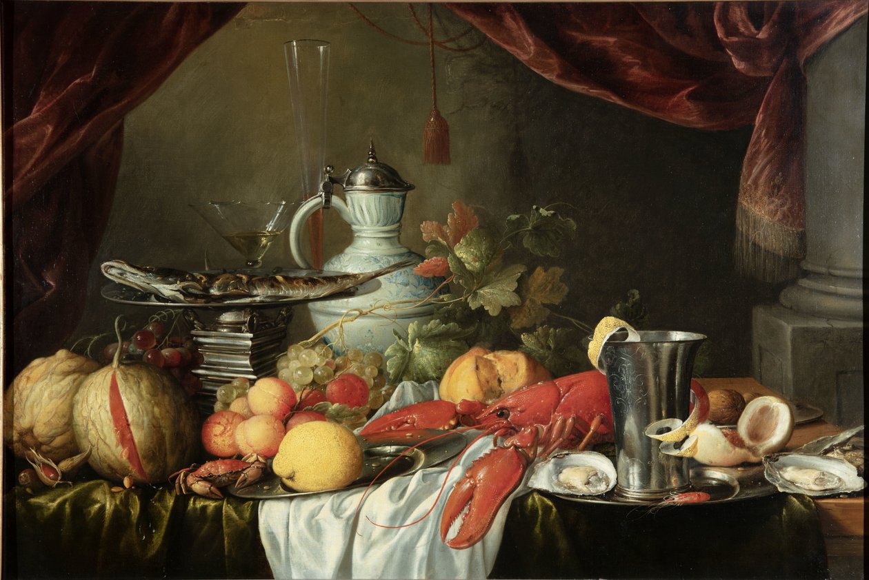 Stilleben med en hummer och en silverbägare av Jan Davidsz. de Heem