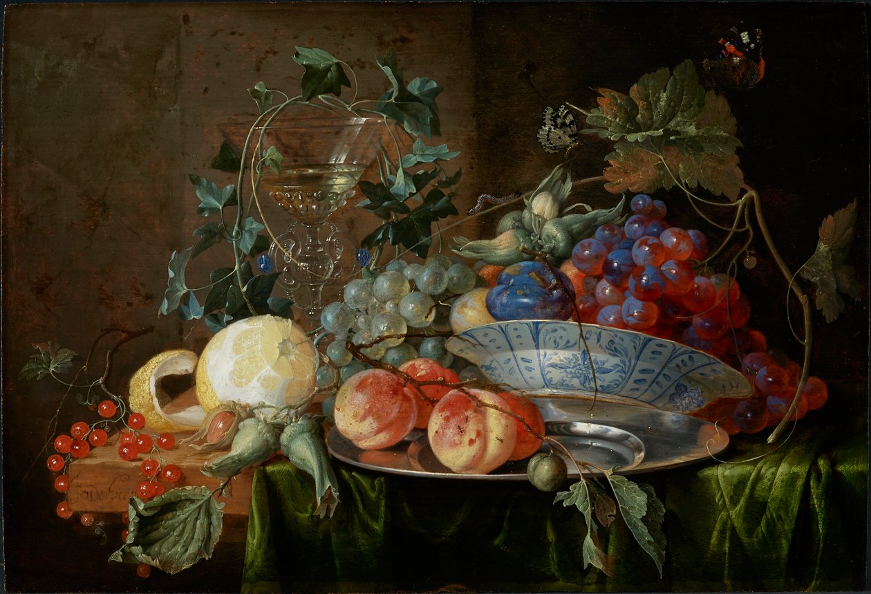 Stilleben med frukt och ett glas à la mode de Venise, ca 1652. av Jan Davidsz de Heem