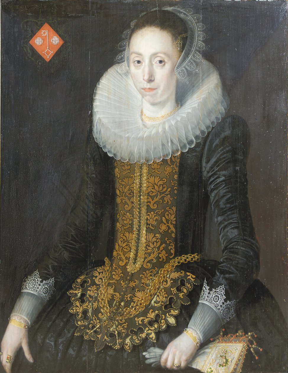 Porträtt av Eritia Aukje Hoppers, född De Blocq, 1622 av Jan De Salle