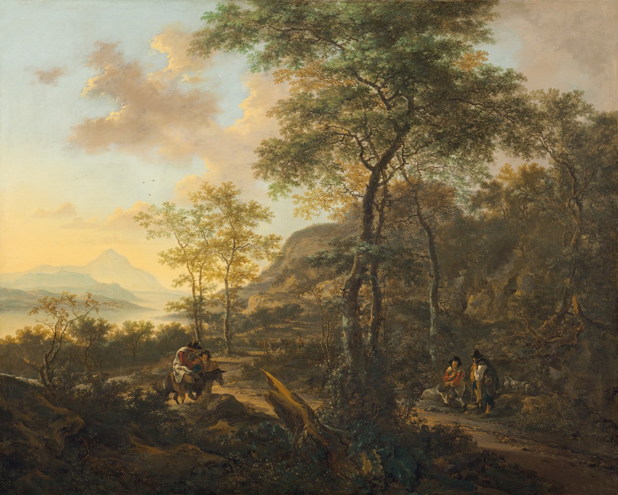 Ett italienskt kvällslandskap, ca. 1650. av Jan Dirksz Both