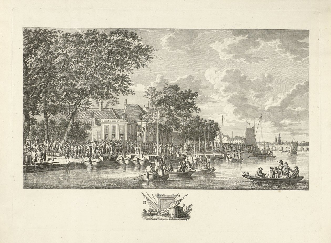 Exodus av 600 beväpnade Amsterdam-medborgare till Utrecht, 17 juli 1787 av Jan Evert Grave