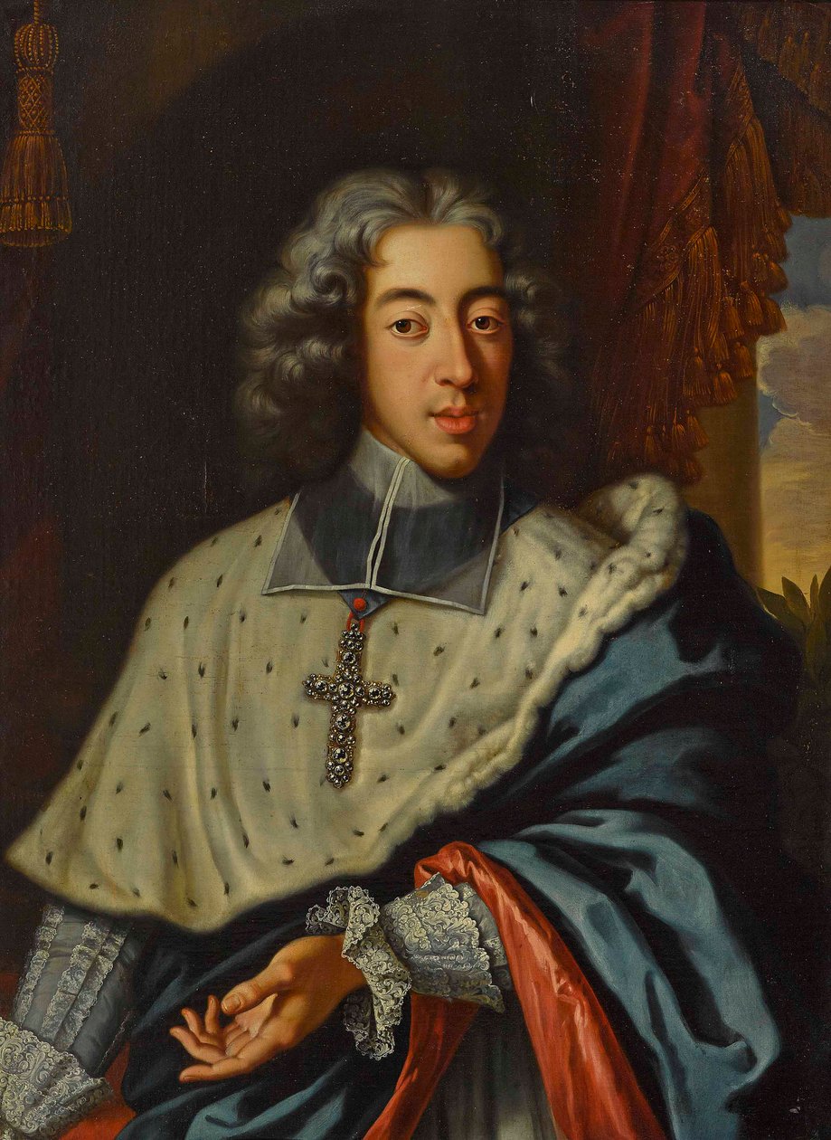 Clemens August av Bayern (1700-1761), ärkebiskop-kurfursten av Köln - Jan Frans van Douven (1656-1727). Olja på duk Mått: 96,5x71,5 cm Privat samling av Jan Frans Douven