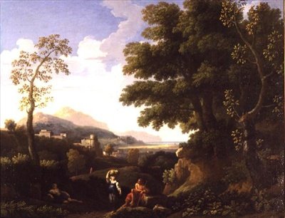 Klassiskt landskap med figurer av Jan Frans van Bloemen