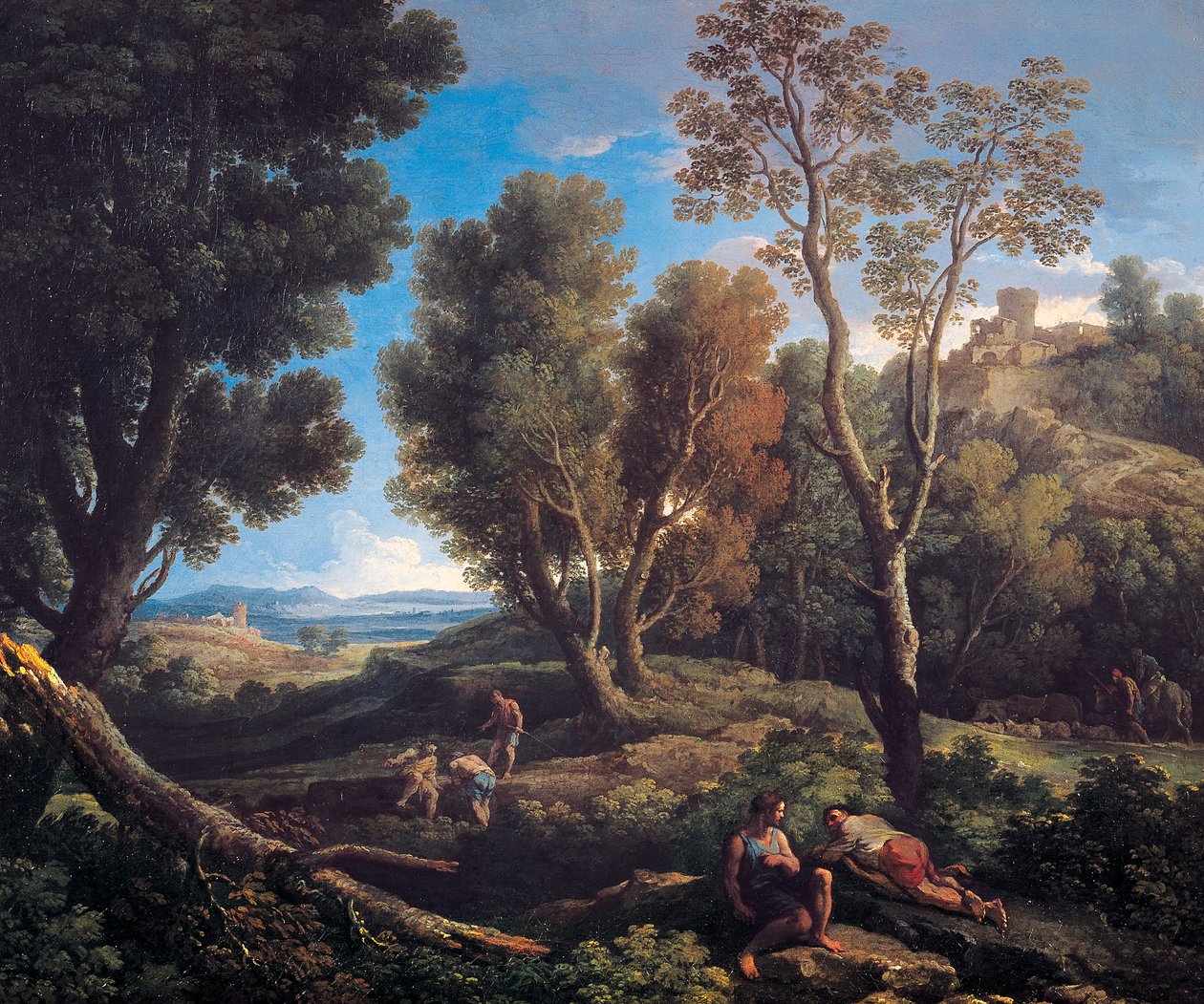 Landskap (olja på duk) av Jan Frans van Bloemen