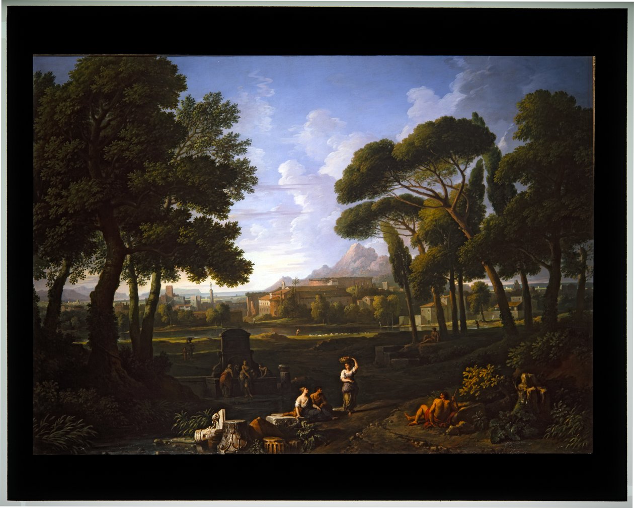 Landskap Fantasivy av Rom (duk) av Jan Frans van (1662 1749) Bloemen