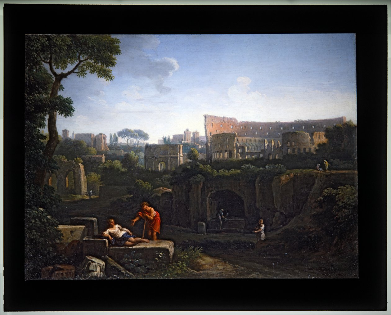 Set om fyra Cappricio; (2) Colosseum  Konstantins båge (canvas) av Jan Frans van (1662 1749) Bloemen