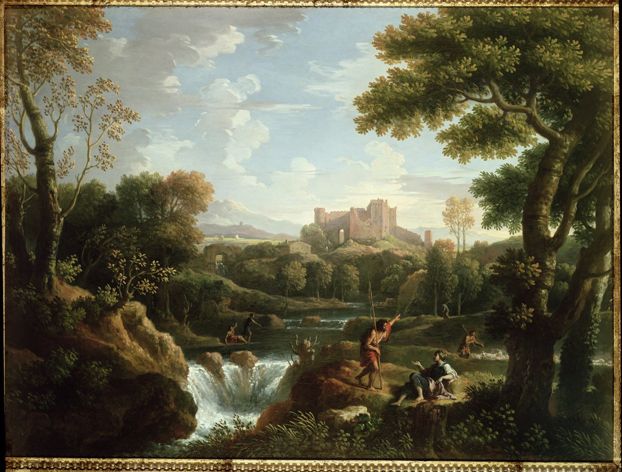 Arkadiskt landskap med herdar av Jan Frans van Bloemen