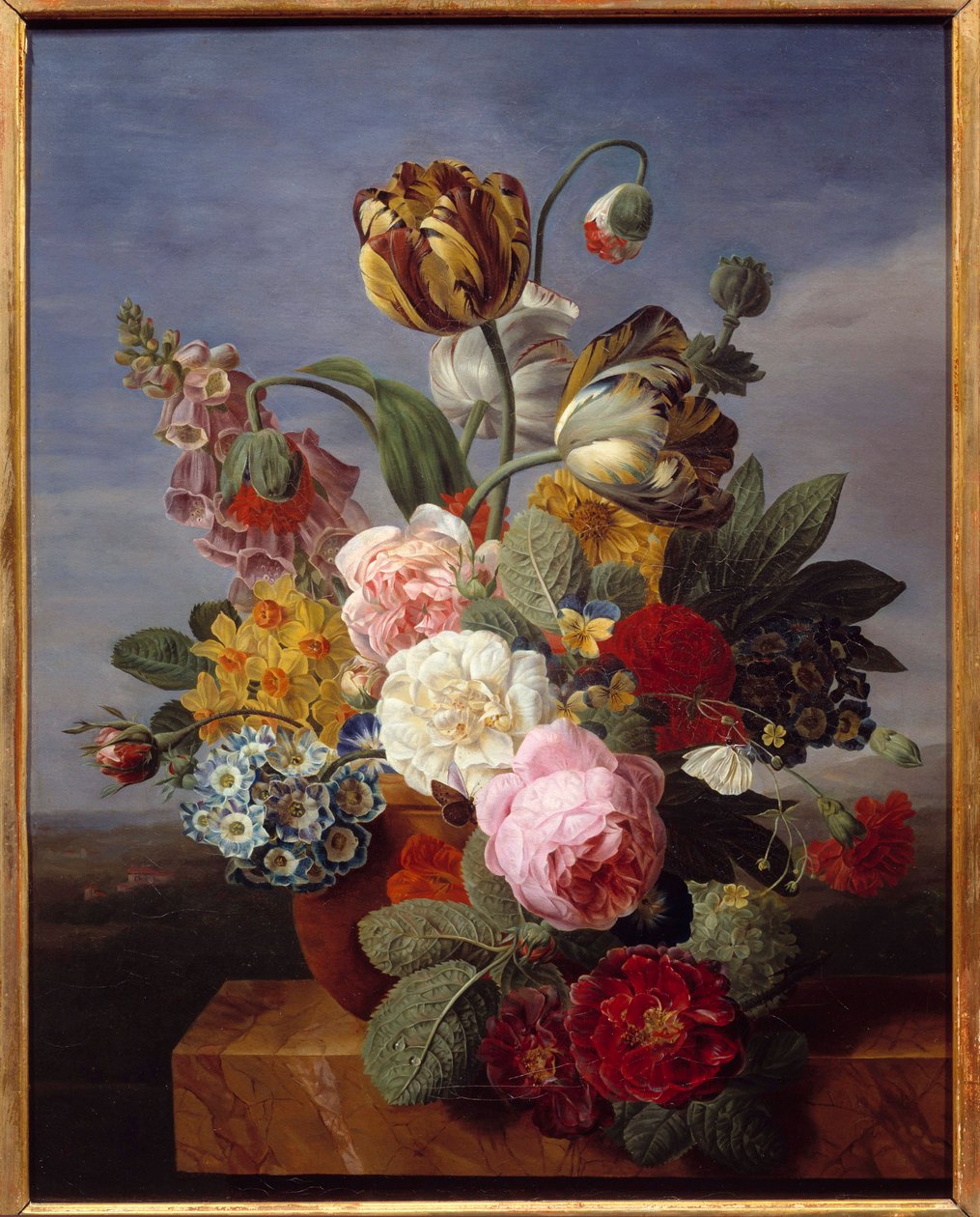 Blommor i en vas Målning av Jan Frans Van Dael (1764-1840) (ec.flam.) 1810 Dim. 0,62x0,49 m Orleans, Museum of Fine Arts av Jan Frans van Dael