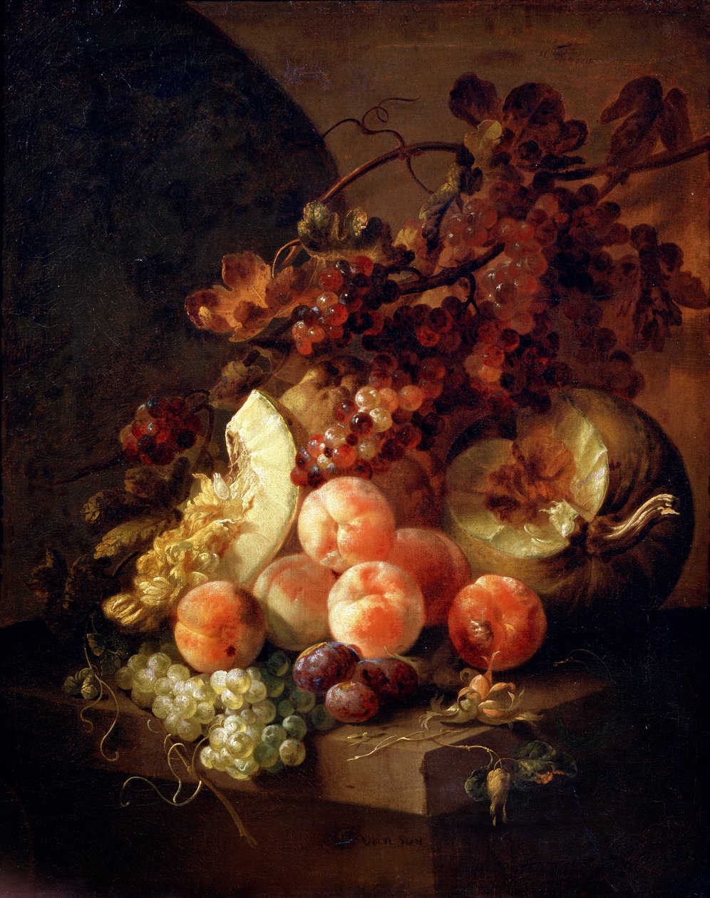 Stilleben med persikor, sent 1600-tal eller tidigt 1700-tal. av Jan Frans van Son