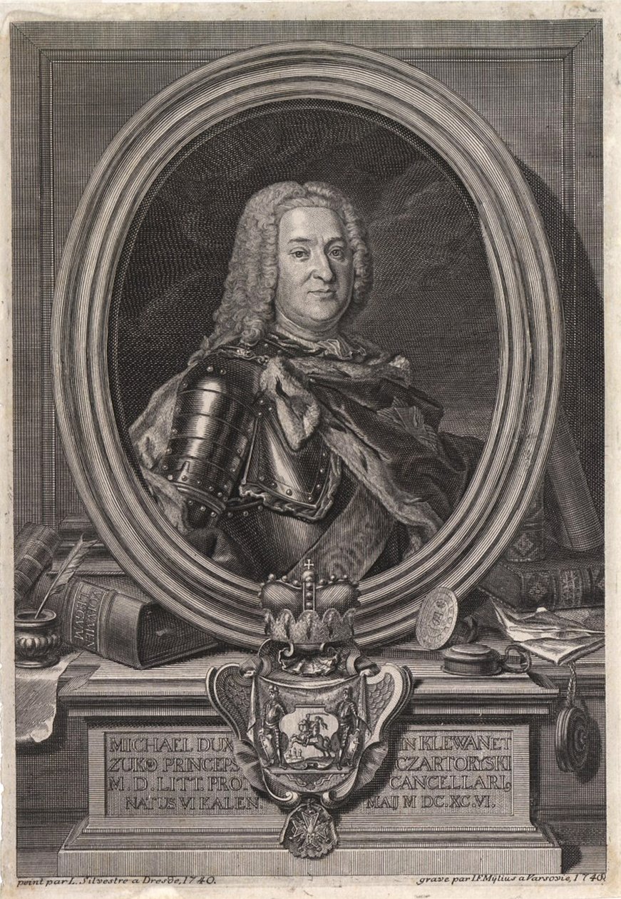 Porträtt av prins Michal Fryderyk Czartoryski 1696-1775, mitten av 1700-talet. av Jan Fryderyk Mylius