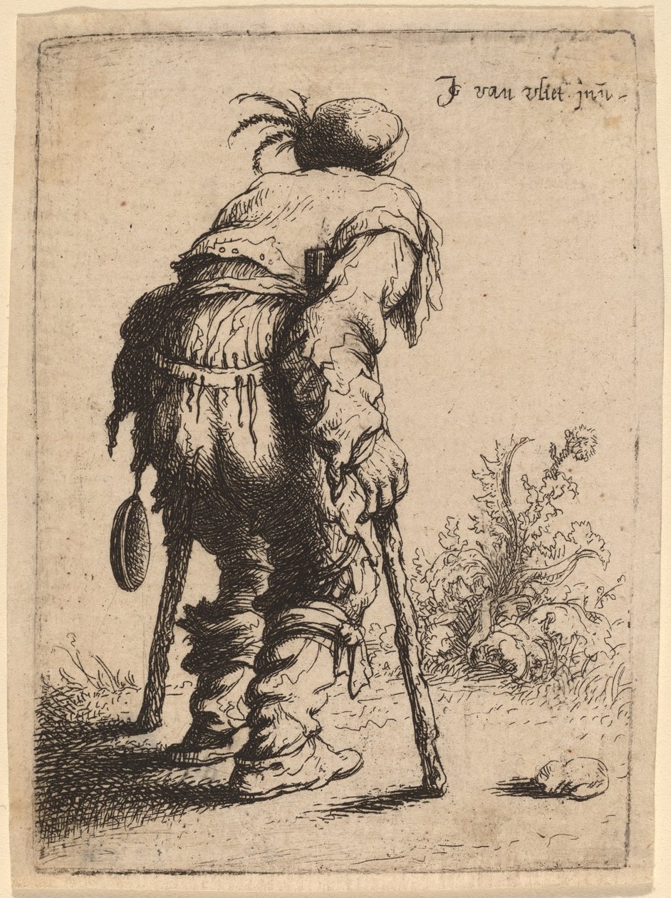 Tiggare med två kryckor, 1632. av Jan Georg van Vliet