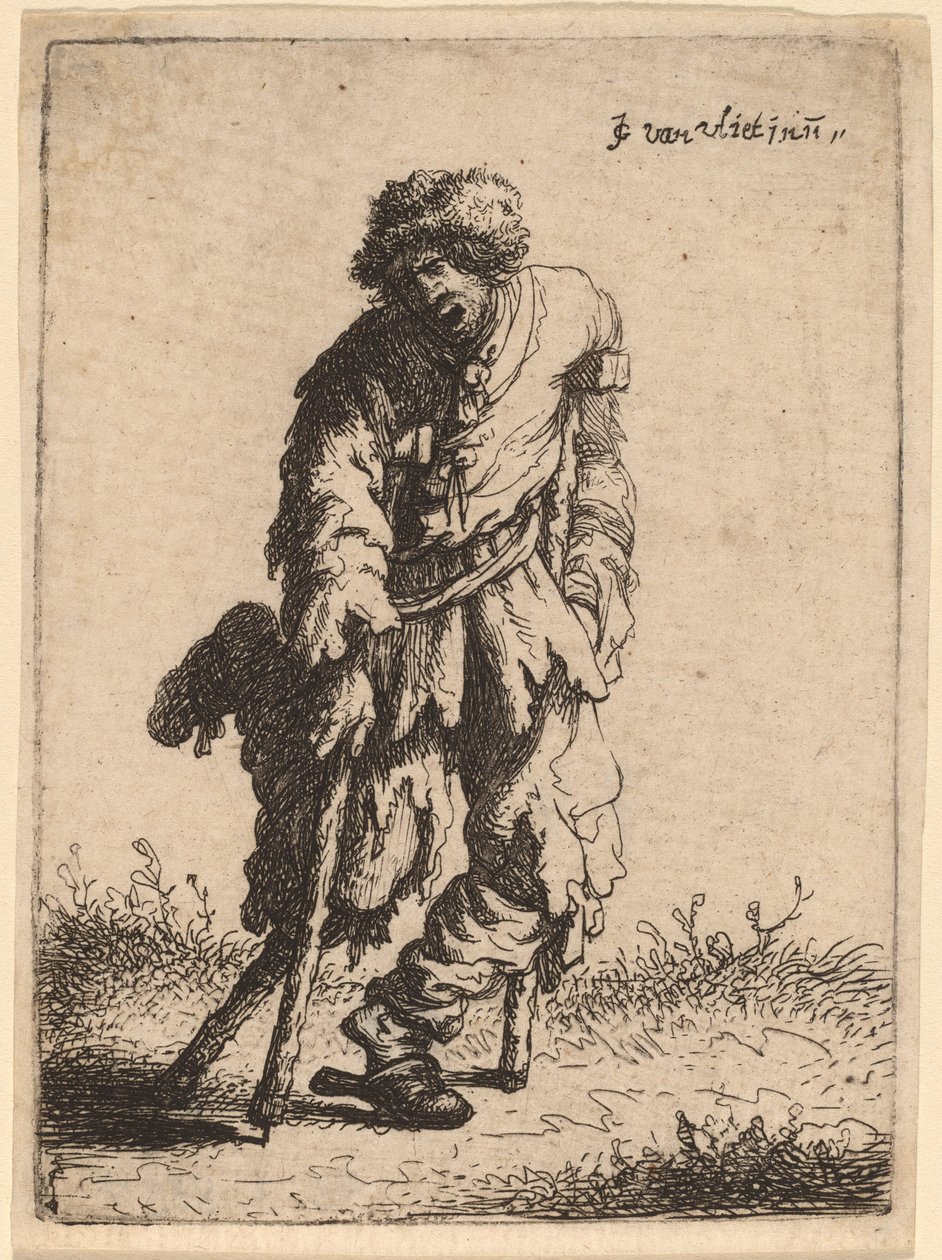 Tiggare med ett träben, 1632. av Jan Georg van Vliet