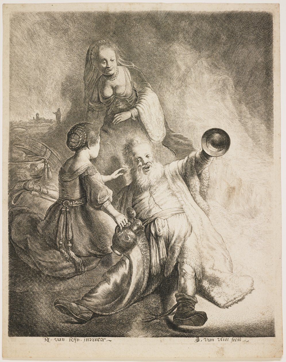 Lot och hans döttrar, 1631 av Jan Georg van Vliet
