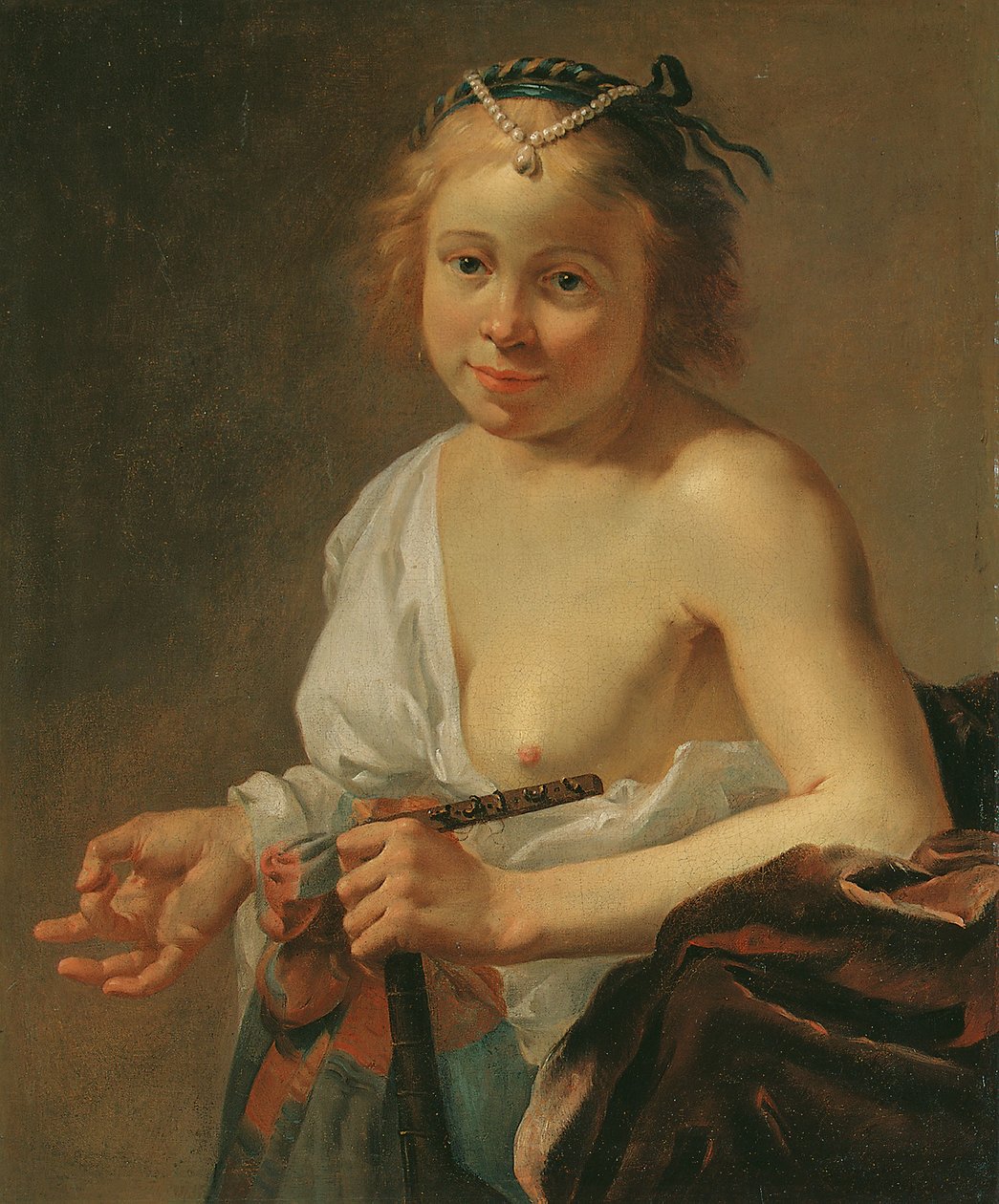 En kurtisan med en luta av Jan Gerritsz. van Bronckhorst