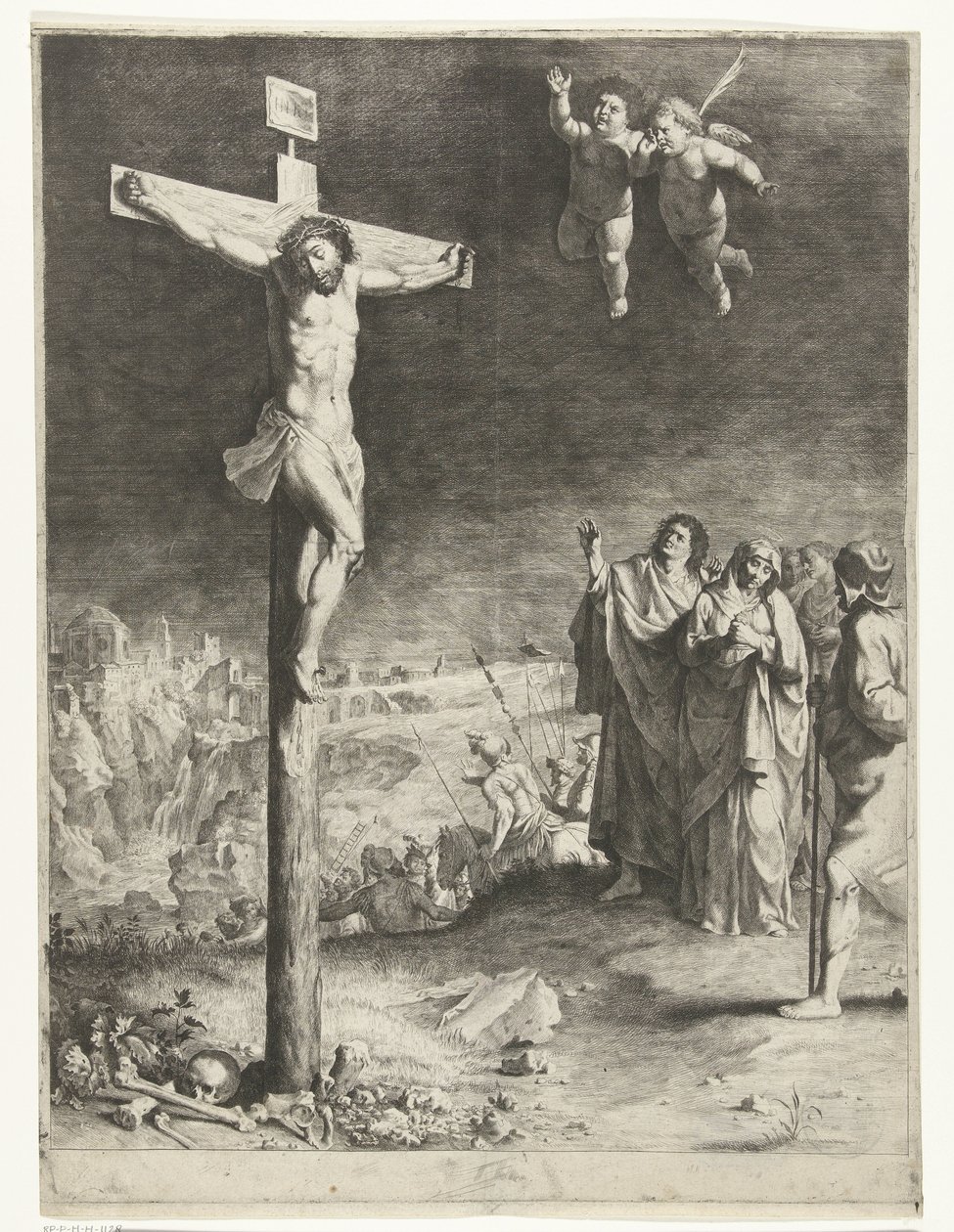 Kristus på korset med sörjande Maria och Johannes av Jan Gerritsz. van Bronckhorst