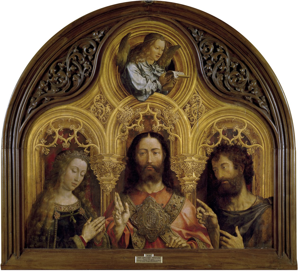 Kristus mellan Jungfru Maria och Johannes Döparen av Jan Gossaert