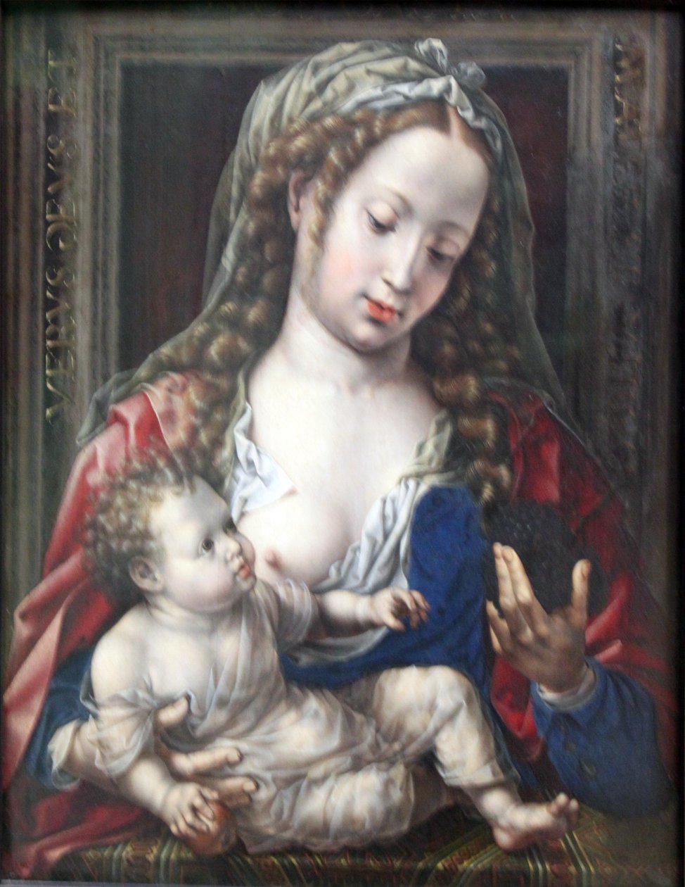 Tyska: Maria mit dem Kind Maria med Kristusbarnet av Jan Gossaert
