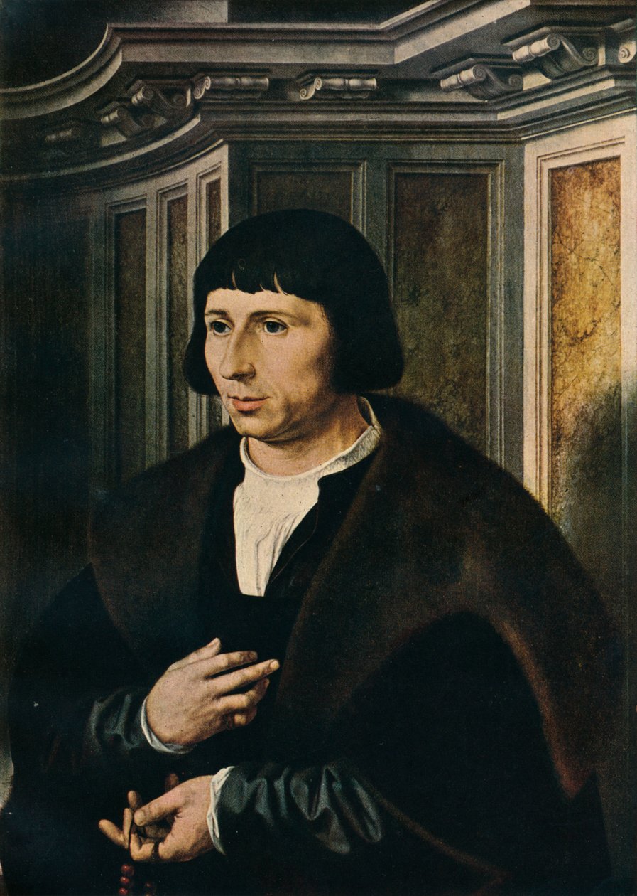 Man med en rosenkrans, c1525 av Jan Gossaert