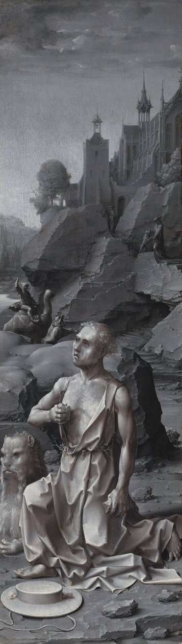 Saint Jerome Penitent [höger panel], ca. 15091512. av Jan Gossaert