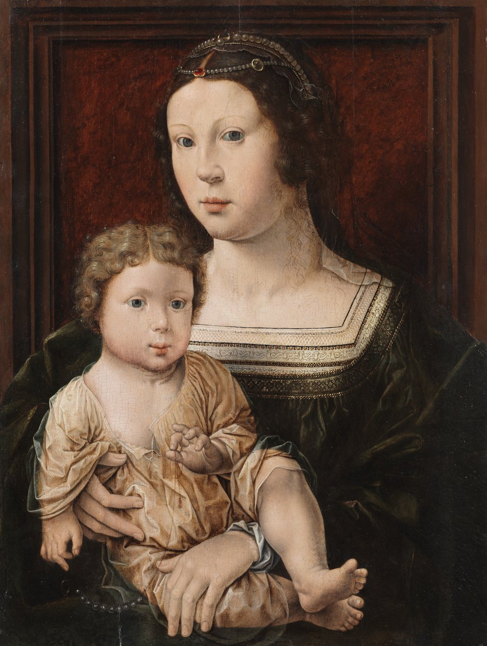 Jungfru och barn (Anna von Bergen och hennes son) 1521 av Jan Gossaert