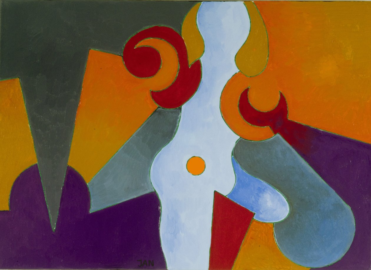 Blue Pin-Up Girl, 2009 (olja på duk) av Jan Groneberg
