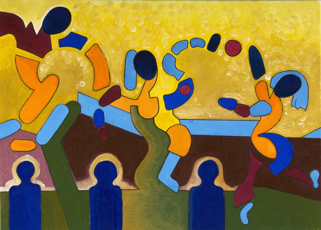 Ceremony of a Sacred Game of Balls, 2007 (olja på duk) av Jan Groneberg