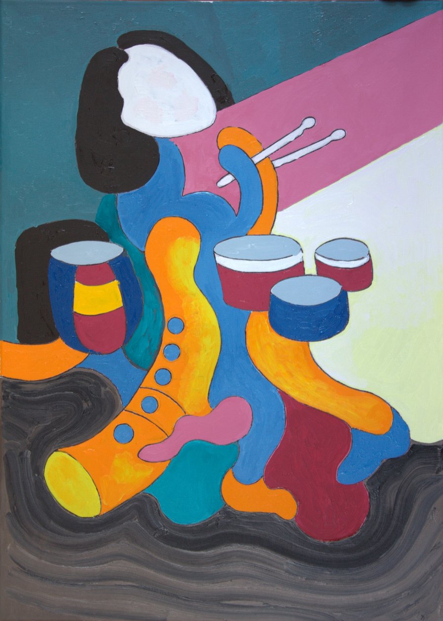 Little Drummer Girl, 2009 (olja på duk) av Jan Groneberg