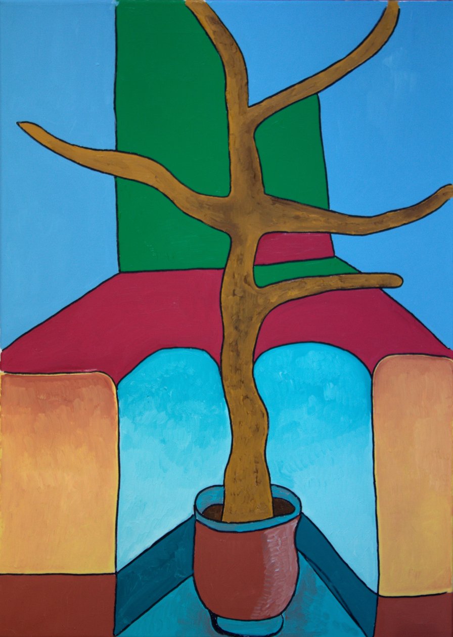 Bonsai har inte blivit vattnad, 2009 (olja på duk) av Jan Groneberg