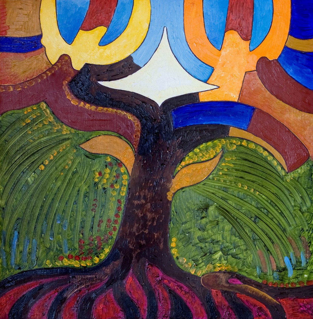 Kunskapens träd, 2007 (olja på trä) av Jan Groneberg