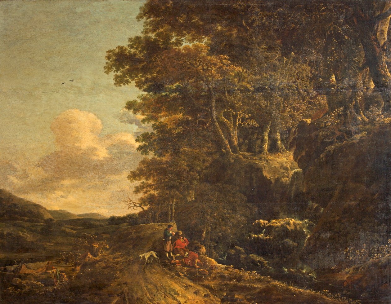 Landskap med vattenfall, c.1685-85 av Jan Hackaert