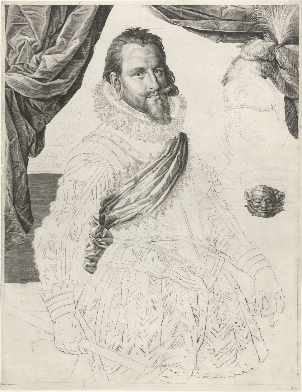 Porträtt av kung Christian IV av Danmark och Norge av Jan Harmensz. Muller