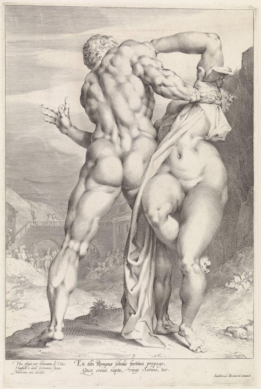 Rån av en sabinsk kvinna, bakifrån Robbery of a Sabine Woman (serietitel) av Jan Harmensz. Muller