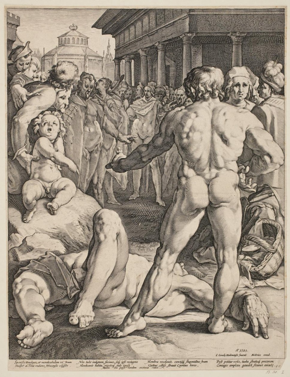 Kampen mellan Ulysses och Irus av Jan Harmensz. Muller