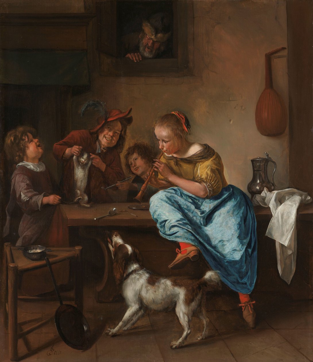 Barn som lär en katt att dansa, känd som "Danslektionen" Barn som lär en katt att dansa, känd som "Danslektionen" av Jan Havicksz. Steen
