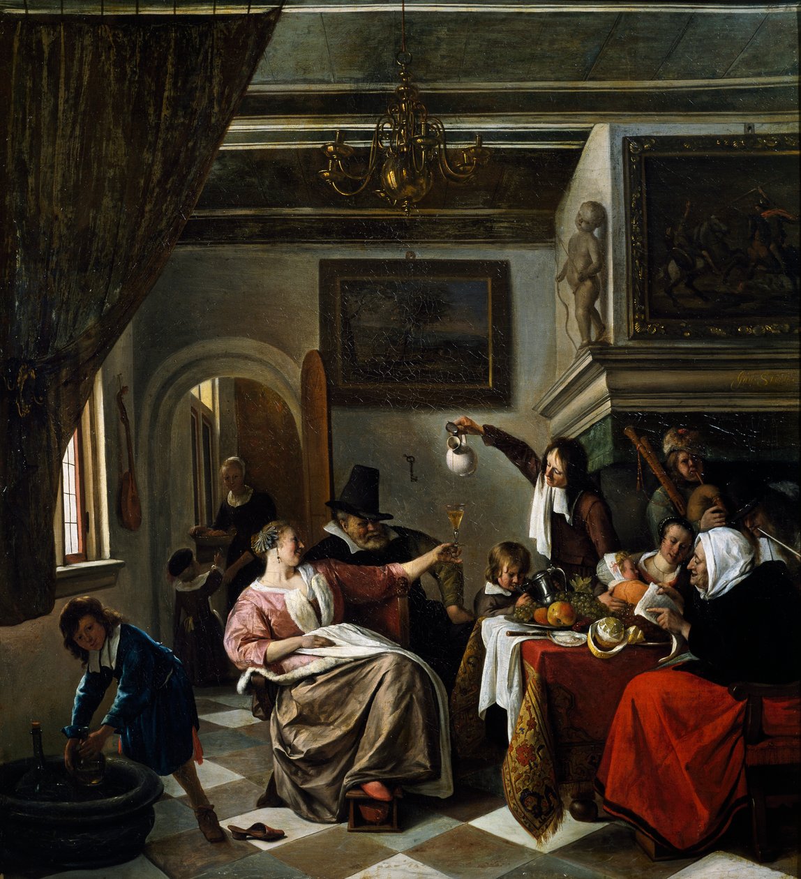Familjefest, av Jan Steen (1626-1679) av Jan Havicksz. Steen