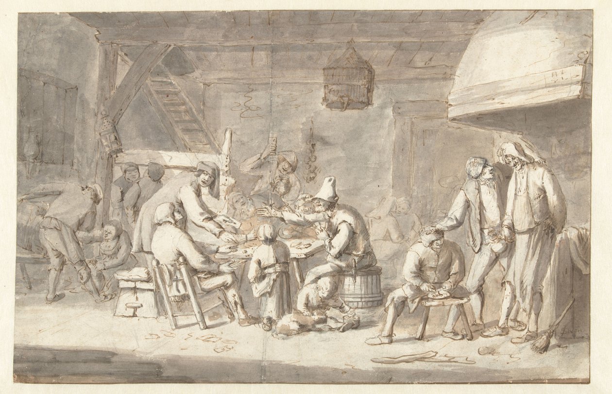 Värdshusscen med kortspelare av Jan Havicksz. Steen