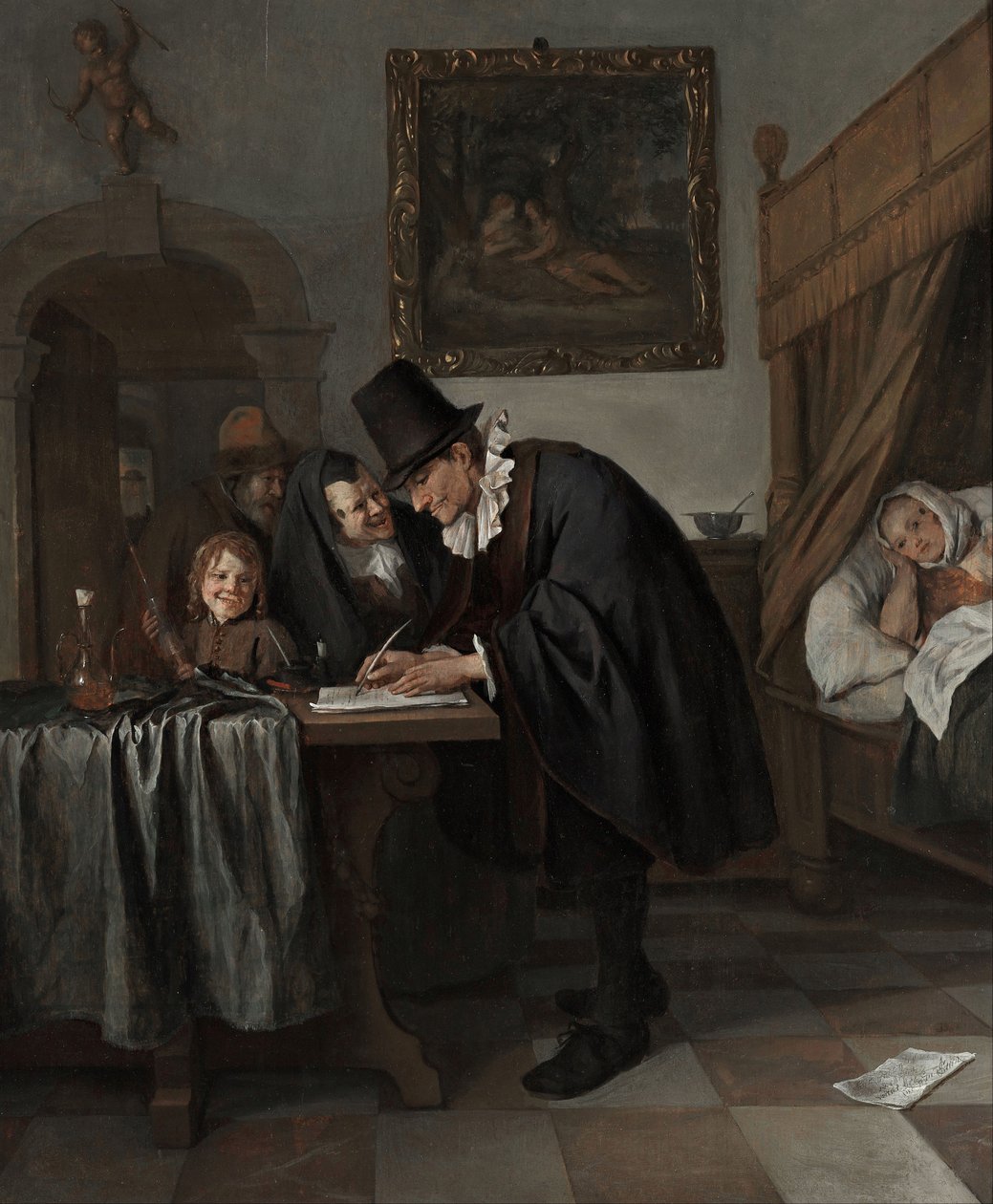 Doktorns besök, ca 1665 (olja på trä) av Jan Havicksz. Steen