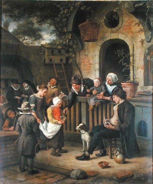 The Little Idiot (olja på duk) av Jan Havicksz. Steen