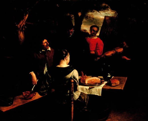 The Meal or The Young Violinist, ca 1650-60 (panel) av Jan Havicksz. Steen