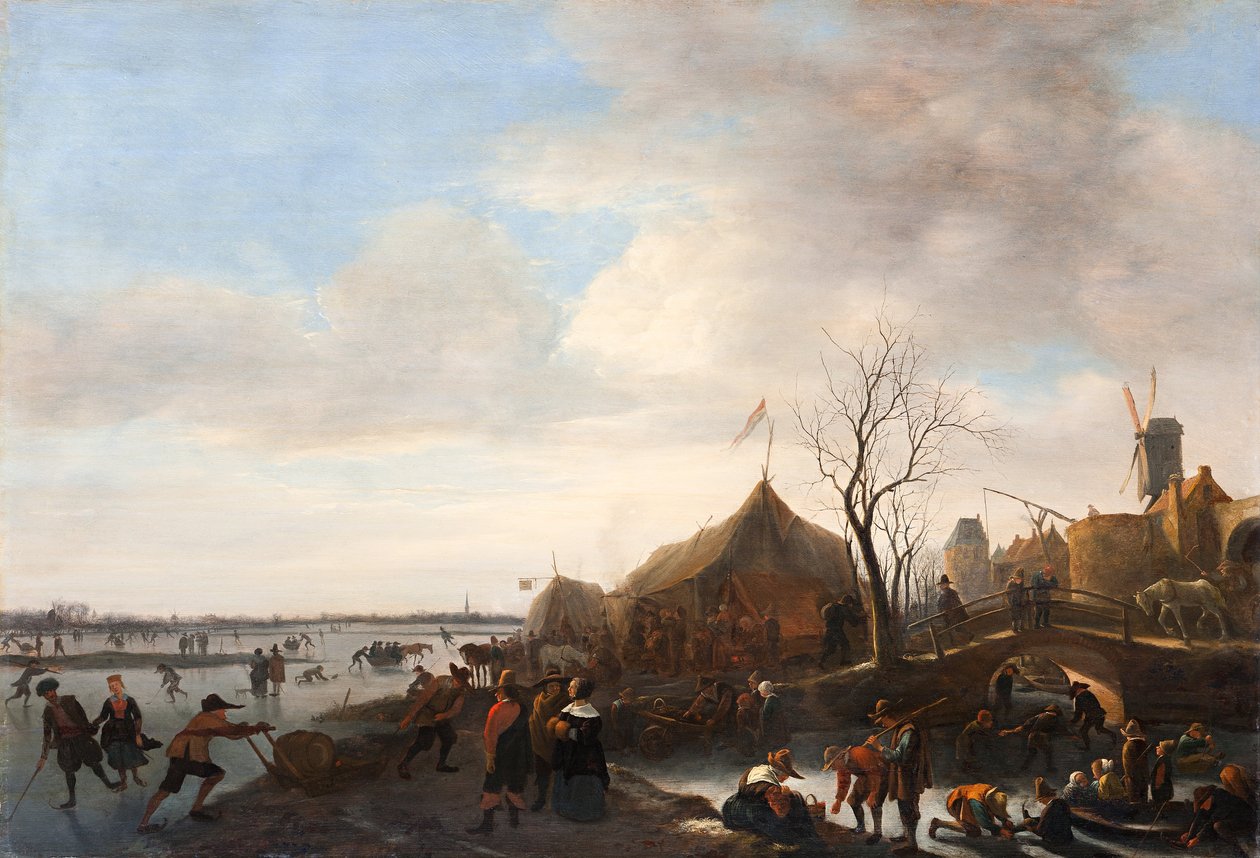 Winter Scene, ca 1650 (olja på panel) av Jan Havicksz. Steen