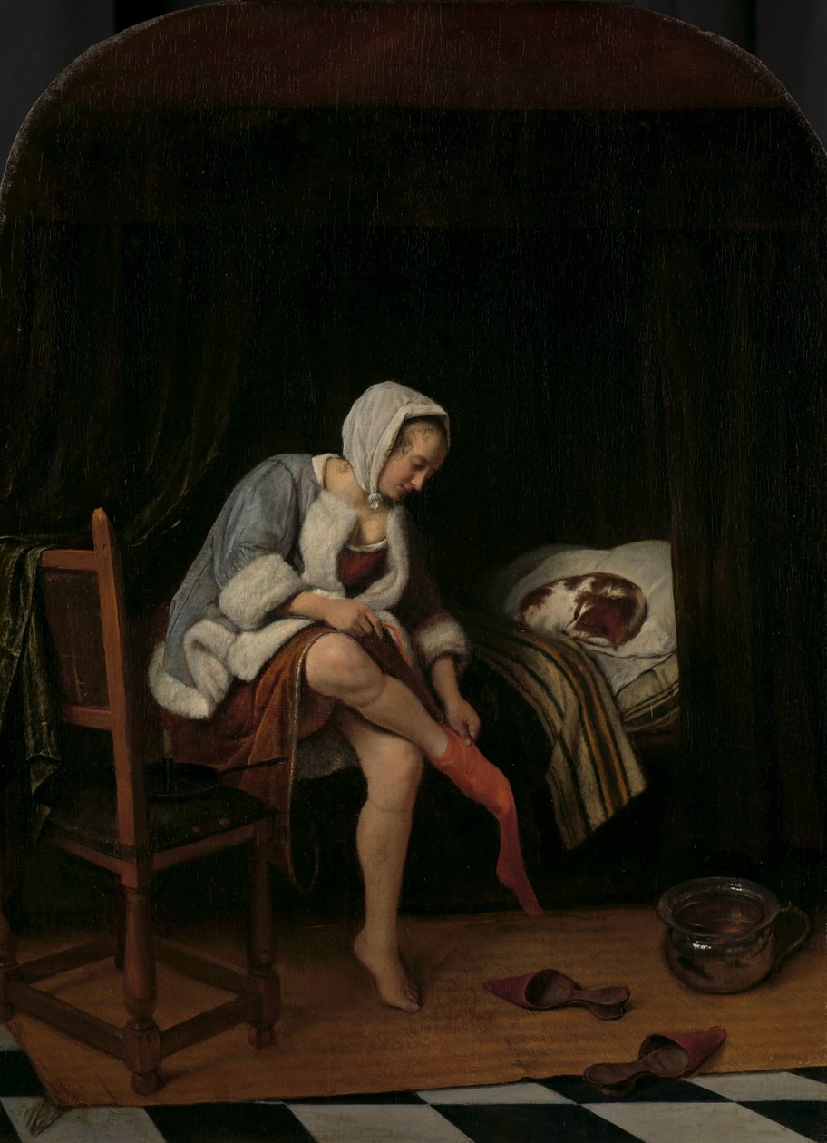 Kvinna vid hennes toalett Kvinna på hennes toalett av Jan Havicksz. Steen