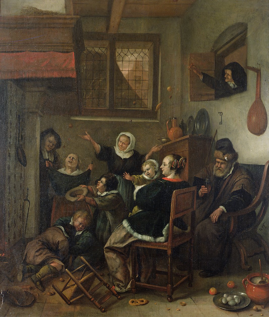 Interiörscen, ca 1660-70 av Jan Havickszoon Steen