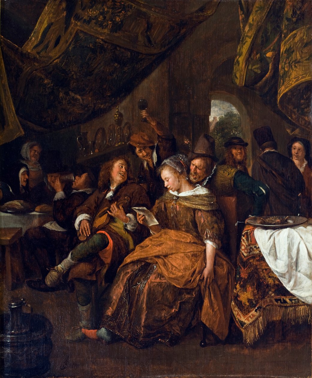 Merry Company, ca 1667-69 (olja på ekpanel) av Jan Havickszoon Steen
