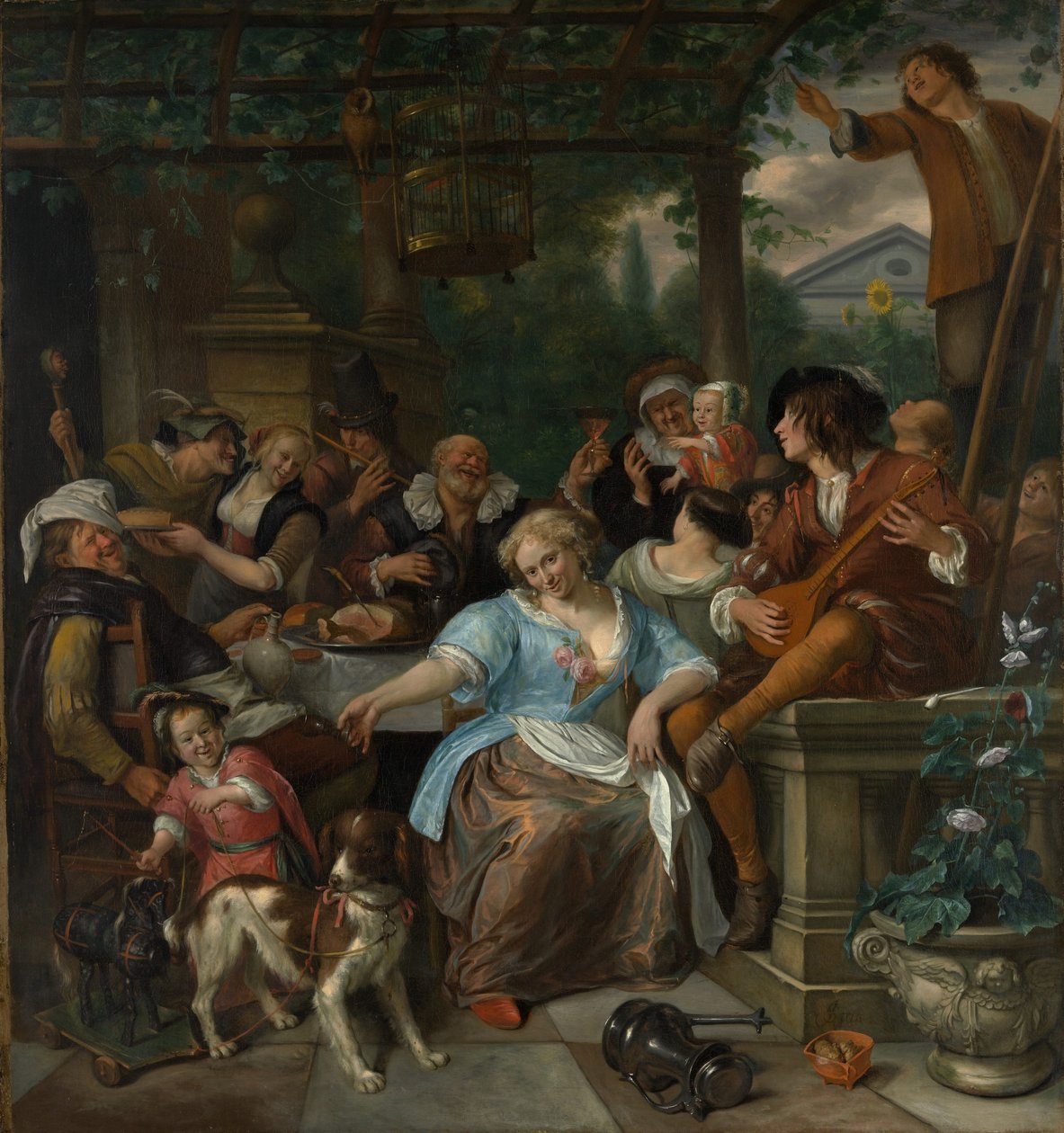 Glad sällskap på en terrass, c.1673-5 av Jan Havickszoon Steen